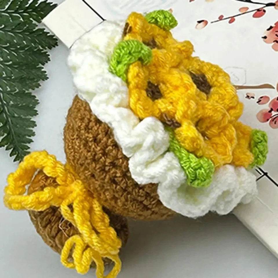 Crochet Flower Bouquet Crochet Floral Decoration Handmade Crochet Rose Bouquet